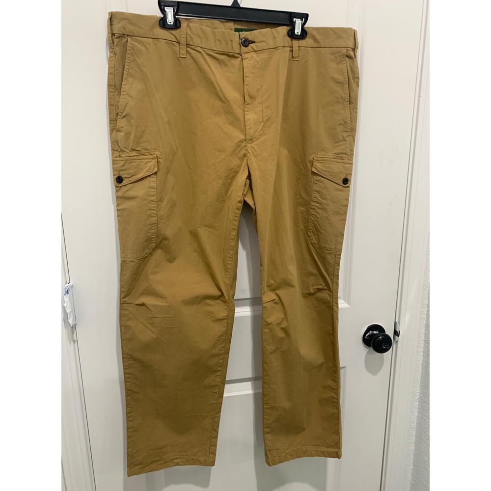 NWT Orvis Crisp Poplin Cargo Pants Mens 40x30 Tan Straight Leg Outdoor Hiking